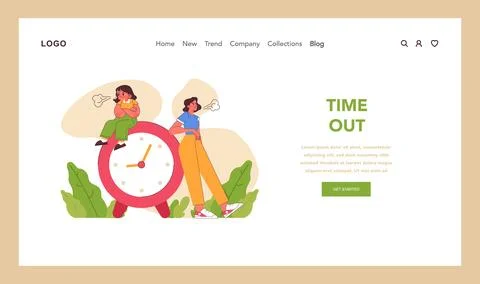 Time out concept. Flat vector illustration Stock Illustration