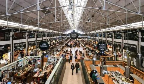  Time out Market hall in Lisbon also called Mercado do Ribeira - CITY OF L... Stock Photos