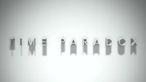 Time paradox 3D title animation with shadows on a white background Vídeo Stock 298001723
