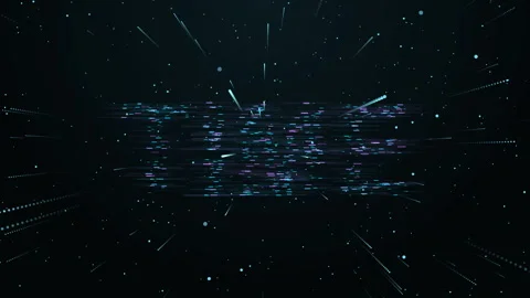 Time Particle Digital Data Analysis Big Data, High Tech Blockchain Data Video stock 346802950