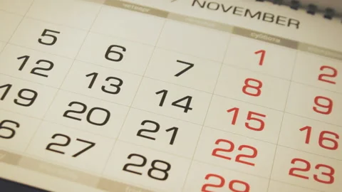 Time passing concept, numbers on calendar changing quickly Stock Footage 327654873