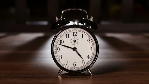 Time passing concept with vintage clock showing fast moving hands Video stock 86859166