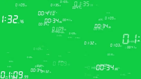 Time Passing Digital Clock Countdown Overlay Effect on green screen Stock Footage 320999656
