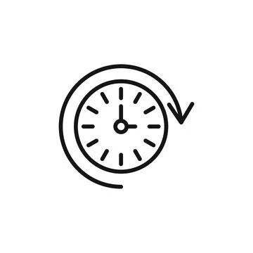 Time passing logo sign vector outline Illustrazione stock
