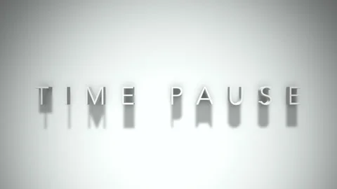Time pause 3D title animation with shadows on a white background Stock Footage 297799752
