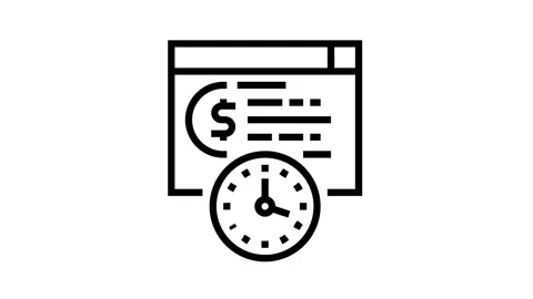 Time for pay loan line icon animation Stock Footage 163717433
