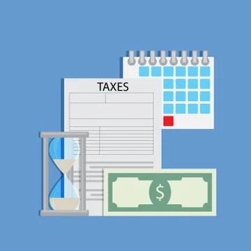 Time for pay tax Stock Illustration