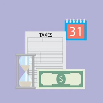 Time to pay tax vector flat concept Stock Illustration