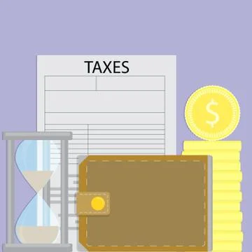 Time to pay taxes Stock Illustration