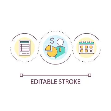 Time to pay taxes loop concept icon Stock Illustration