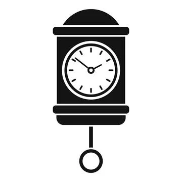 Time pendulum clock icon, simple style Stock Illustration