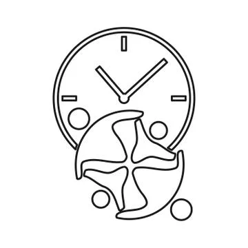 Time people Commitment Teamwork Together Outline Logo Illustrazione stock