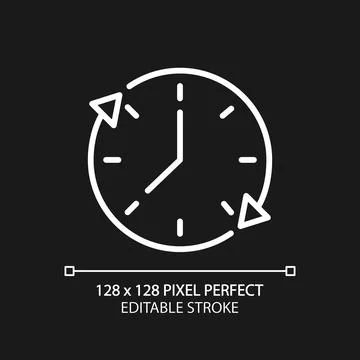 Time period pixel perfect white linear icon for dark theme 스톡 일러스트