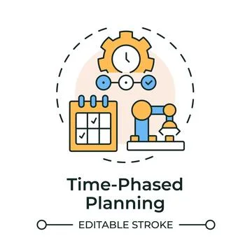 Time phased planning multi color concept icon Stock Illustration