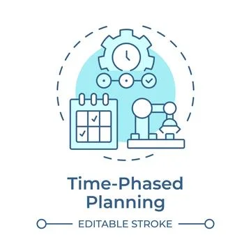 Time phased planning soft blue concept icon Stock Illustration
