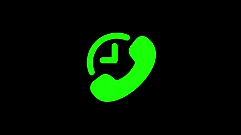 Time phone rotating 3d icon 4k animation, call looping with alpha channel. .. Stock Footage 313476279