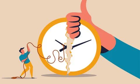Time plan with alarm clock and process control time. Strategy workflow timeli Stock Illustration