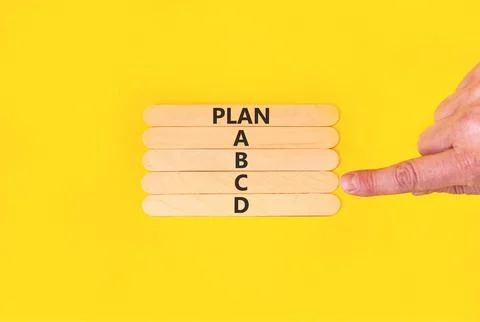 Time to plan C symbol. Concept word Plan A B C D on beautiful wooden sticks.. 스톡 사진