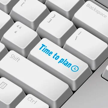 Time to plan concept with 3d computer keyboard Stock Illustration