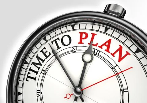 Time to plan concept clock Stock Illustration