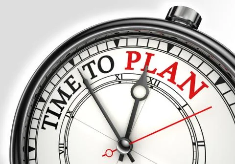 Time to plan concept clock Stock Illustration