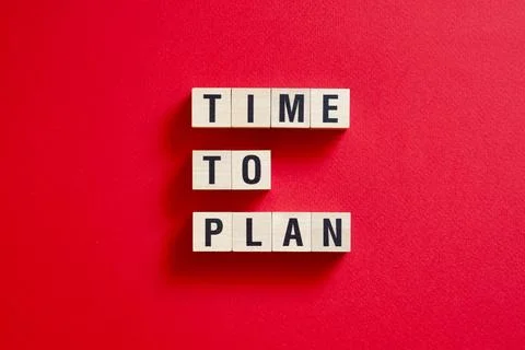 Time to plan - word concept on cubes, text, letters Stock Photos