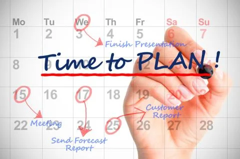 Time to Plan written on a calendar 스톡 사진