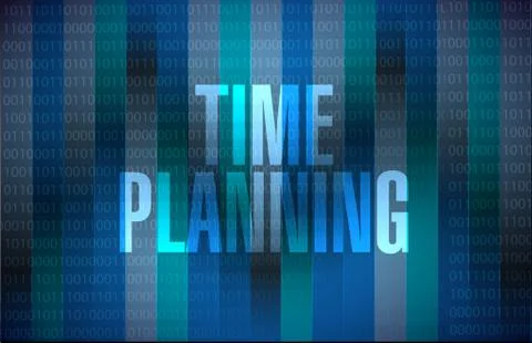 Time planning binary sign concept Stock Illustration