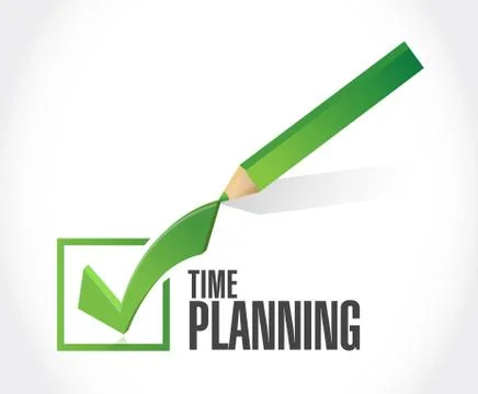 Time planning check mark sign concept Illustrazione stock