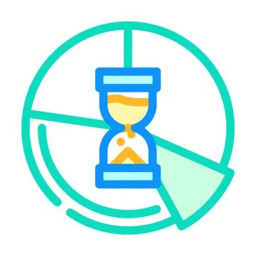 Time planning color icon vector illustration color Illustrazione stock