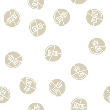 Time planning glyph vector seamless pattern black Illustrazione stock