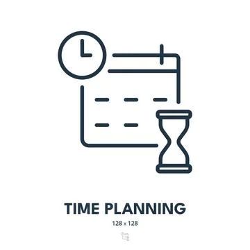 Time Planning Icon. Schedule, Deadline, Calendar. Editable Stroke Stock Illustration