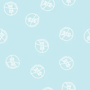 Time planning line vector seamless pattern black Stock Illustration