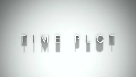 Time plot 3D title animation with shadows on a white background Stockbeeldmateriaal 297386371