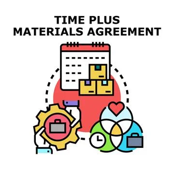 Time plus materials agreement concept vector illustration Stock Illustration