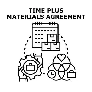 Time plus materials agreement concept vector illustration Stock Illustration