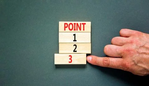 Time to point 3 symbol. Concept word Point 1 2 3 on wooden block. Businessm.. Stock Photos