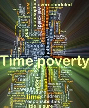 Time poverty background concept glowing Stock Illustration