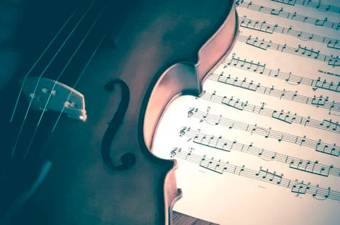 Time to practice violin Stock Photos