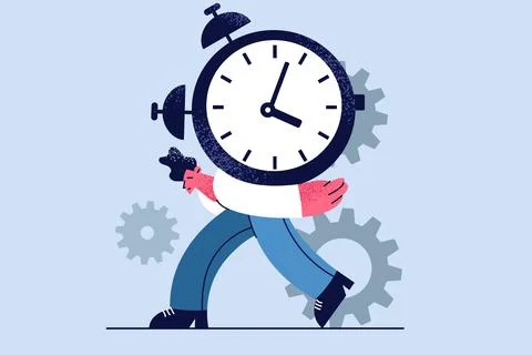 Time pressure, overload, work burnout concept Stock Illustration