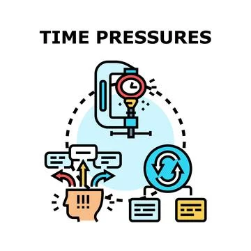 Time pressures creating work stress and deadline urgency Stock Illustration