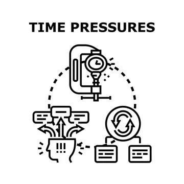 Time pressures creating work stress and deadline urgency Stock Illustration