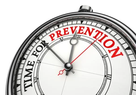 Time for prevention concept clock Stock Illustration