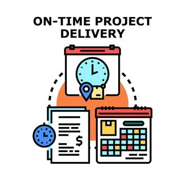 On time project delivery concept managing successful task completion Stock Illustration