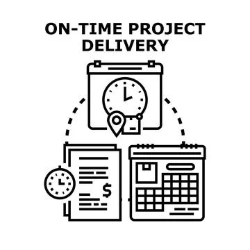 On time project delivery concept managing successful task completion Illustrazione stock