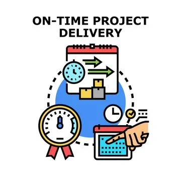 On time project delivery deadline management concept Stock Illustration