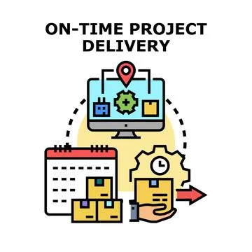 On time project delivery vector concept illustration Illustrazione stock