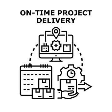 On time project delivery vector concept illustration Stock Illustration