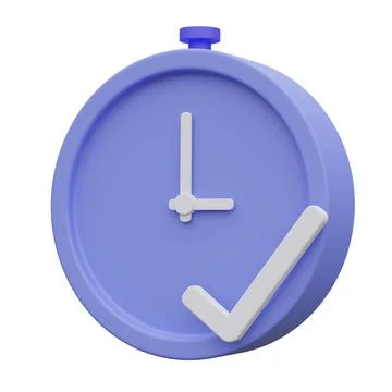 On time, punctual isolated,3d icon white background-3d rendering,3d illustrat Stock Illustration
