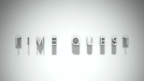 Time quest 3D title animation with shadows on a white background Stock Footage 297380761